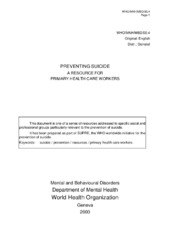 Preventing suicide: a resource for primary health care workers