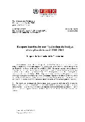 FCTC/COP/4/20 Rapport intérimaire sur l’exécution du budget et du plan de travail 2010-2011