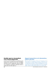 Rapport mensuel sur les cas de dracunculose, janvier-août 2019