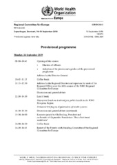 EUR/RC69/3 Copenhagen, 16–19 September 2019: provisional programme
