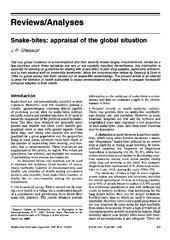 Snake-bites: appraisal of the global situation