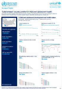 Turkmenistan: country profile for child and adolescent health
