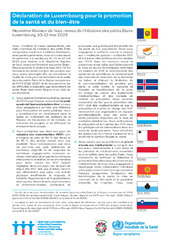 Déclaration de Luxembourg pour la promotion de la santé et du bien-être: Neuvième Réunion de haut niveau de l’Initiative des petits États, Luxembourg, 10-12 mai 2023
