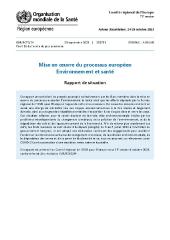 Mise en oeuvre du processus européen Environnement et santé: rapport de situation