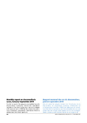  Rapport mensuel sur les cas de dracunculose, janvier–septembre 2019