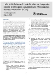 Lutte anti-infectieuse lors de la prise en charge des patients chez lesquels on suspecte une infection par un nouveau coronavirus (nCoV)