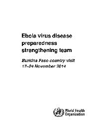 Burkina Faso: Ebola Preparedness Strengthening Team country visit 17–24 November 2014