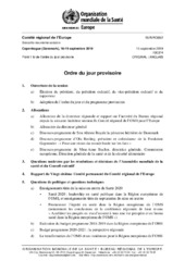 EUR/RC69/2 Copenhague, 16-19 septembre 2019 : ordre du jour provisoire