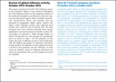 Review of global influenza activity, October 2015–October 2016