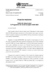 EUR/RC71/CONF./4 session virtuelle, 13-15 septembre 2021 : projet de résolution : cadre de mesure pour le Programme de travail européen, 2020-2025
