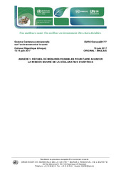 Déclaration de la Sixième Conférence ministérielle sur l’environnement et la santé: Annexe 1. Recueil de mesures possibles pour faire avancer la mise en œuvre de la Déclaration d’Ostrava
