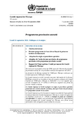 EUR/RC70/3 Add.1 session virtuelle, les 14 et 15 septembre 2020 : programme provisoire annoté