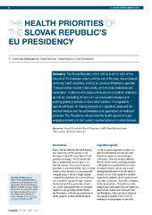 Health priorities of Slovak EU Presidency