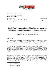 FCTC/COP/4/18 South-South cooperation and implementation of the WHO Framework Convention on Tobacco Control