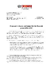 FCTC/COP/4/21 Proposed workplan and budget for the financial period 2012-2013