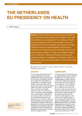 The Netherlands EU Presidency on health