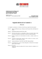 (Draft) FCTC/COP/7/A/R/2 Segundo informe de la Comisión A, Conferencia de las Partes en el Convenio Marco de la OMS para el Control del Tabaco, Séptima reuniónSéptima reunión