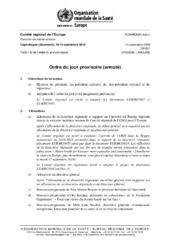 EUR/RC69/2 Add.1 Copenhague, 16-19 septembre 2019 : ordre du jour provisoire (‎annoté)‎