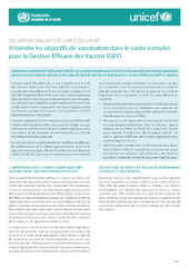 Atteindre les objectifs de vaccination dans le cadre complet pour la Gestion Efficace des Vaccins (GEV)