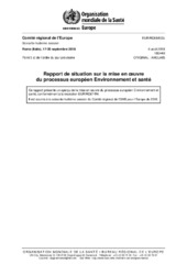 Rapport de situation sur la mise en œuvre du processus européen Environnement et santé (RC68)