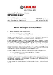 FCTC/MOP/1/3 Orden del día provisional (anotado)