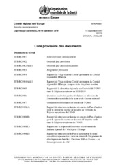 EUR/RC69/1 Copenhague, 16-19 septembre 2019 : liste provisoire des documents