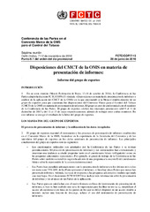 FCTC/COP/7/15 Disposiciones del CMCT de la OMS en materia de presentación de informes, Conferencia de las Partes en el Convenio Marco de la OMSpara el Control del Tabaco, Séptima reunión