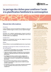 Le partage des tâches pour améliorer l’accès à la planification familiale/à la contraception