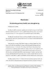 EUR/RC69/R8 Copenhagen, 16–19 September 2019: resolution: accelerating primary health care strengthening