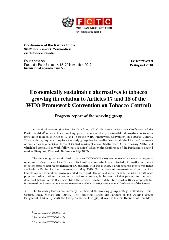 FCTC/COP/4/9 Economically sustainable alternatives to tobacco growing (‎in relation to articles 17 and 18 of the WHO Framework Convention on Tobacco Control)‎: progress report of the working group