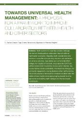 Towards universal health management: a proposal for a framework to improve collaboration between health and other sectors