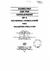 Guidelines for the development of a national programme for diabetes mellitus
