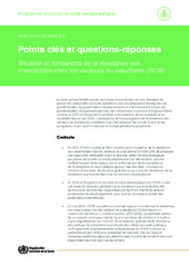 Situation et tendances de la résistance aux insecticides chez les vecteurs du paludisme