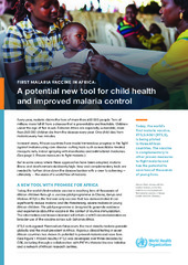 First malaria vaccine in Africa: A potential new tool for child health and improved malaria control