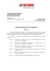 (Draft) FCTC/COP/7/B/R/1 Primer informe de la Comisión B, Conferencia de las Partes en el Convenio Marco de la OMS para el Control del Tabaco, Séptima reunión