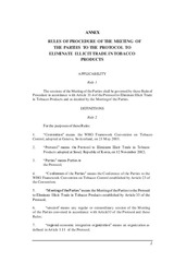 Rules of Procedure of the Meeting of the Parties to the Protocol to Eliminate Illicit Trade in Tobacco Products