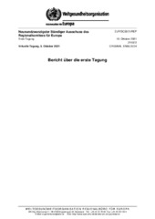 Neunundzwanzigster Ständiger Ausschuss des Regionalkomitees für Europa: Bericht über die erste Tagung: virtuelle Tagung, 5. Oktober 2021