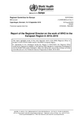 EUR/RC69/5 Copenhagen, 16–19 September 2019: report of the Regional Director on the work of WHO in the European Region in 2018–2019